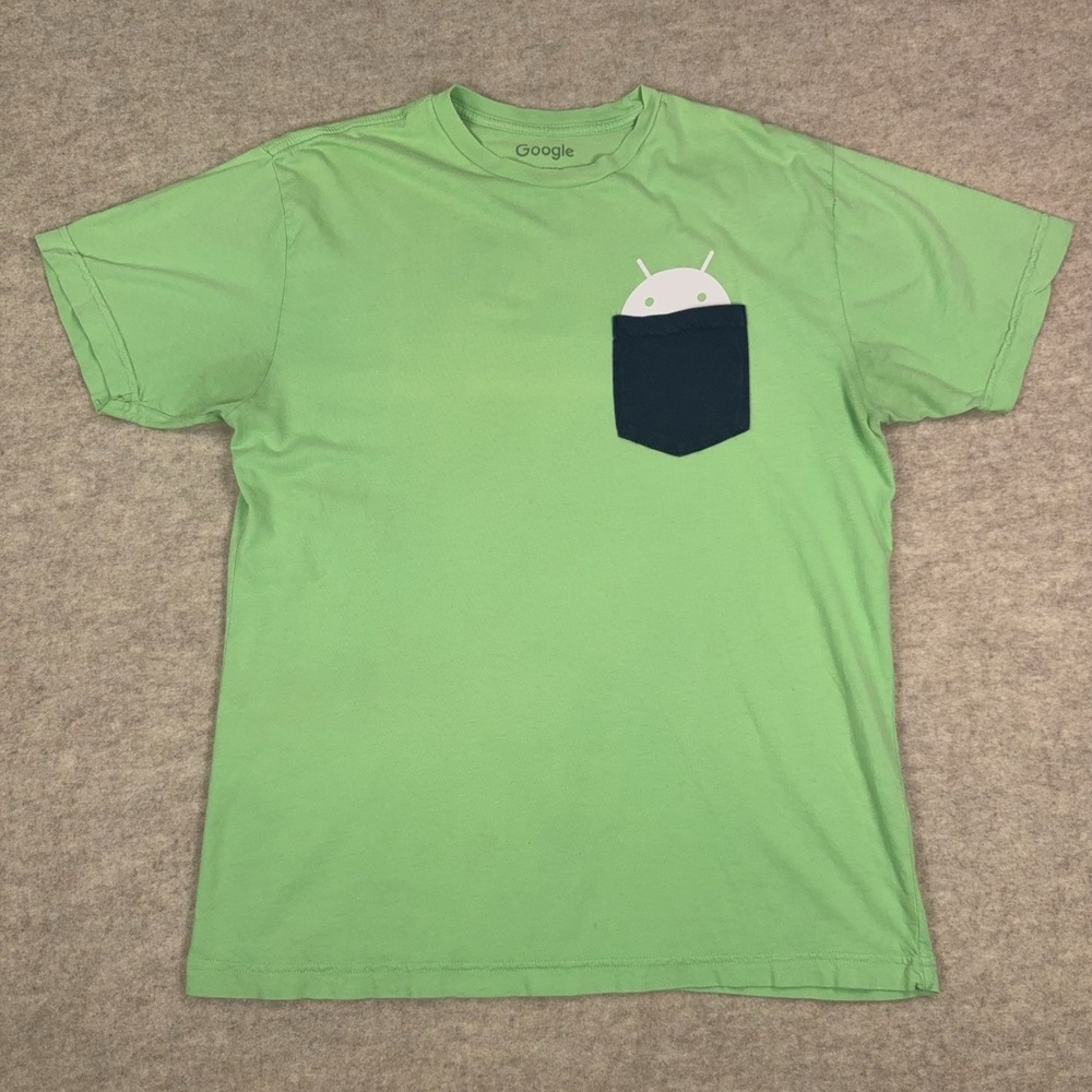 Y2K Android Robot Google Official Merch Store Pocket T-Shirt Mens Large